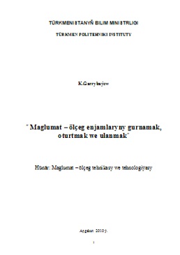 Maglumat-ölçeg enjamlaryny gurnamak, oturtmak we ulanmak